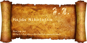 Hajda Nikoletta névjegykártya